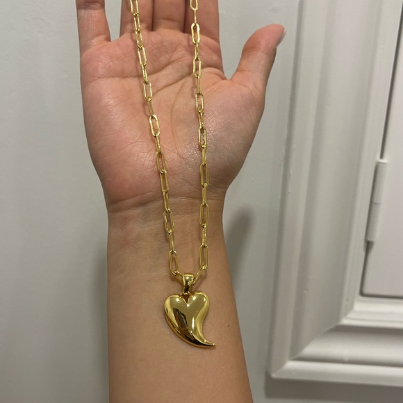 LAZY CIRCLES Heart-shaped chain necklace - Picture 2 of 4